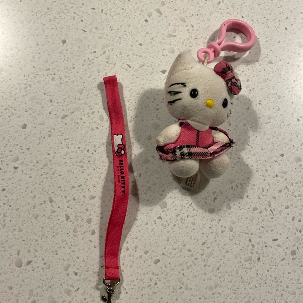 SANRIO HELLO KITTY bag purse charm clip stuffie phone strap wristlet vintage